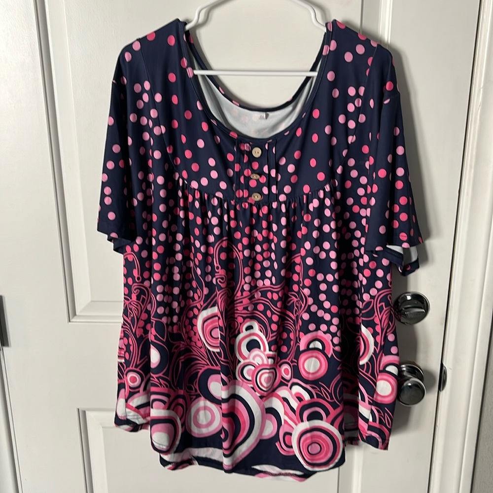 Flowy rushed front 4xl tunic top